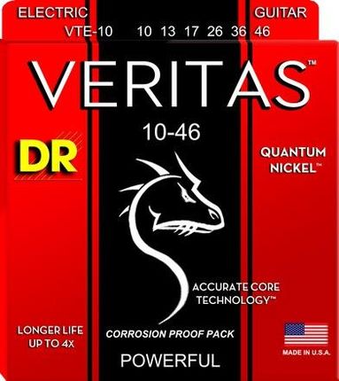 DR VERITAS Quantum Nickel - struny do gitary elektrycznej, Medium, .010-.046