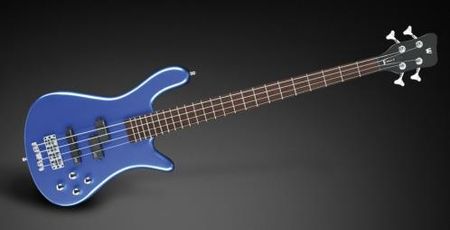 RockBass Streamer LX 4-String, Blue Metallic High Polish, Active, Fretted