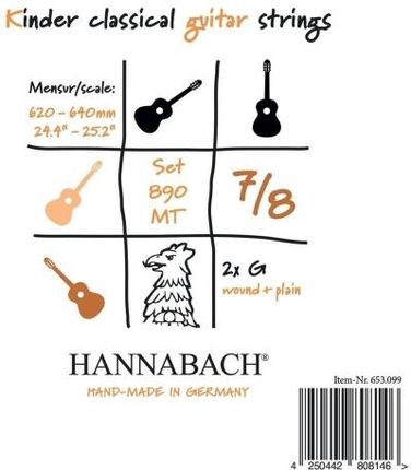 Hannabach (653094) 890 MT struna do gitary klasycznej 7/8, menzura 62-64cm (medium) - D4w