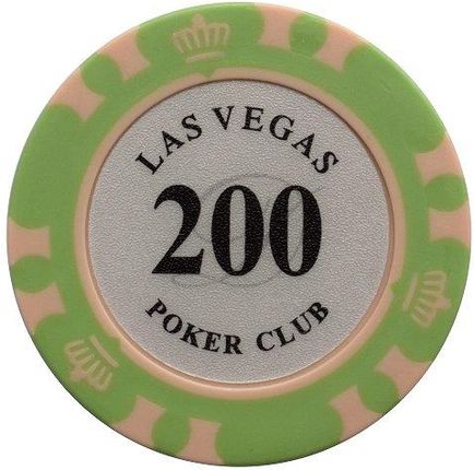 Mona Żeton Las Vegas Poker Club Nominał 200 Kolor Seledynowy