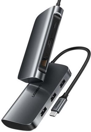 Ugreen Adapter USB 6W1 USB-C HDMI Microsd Szary (50771)
