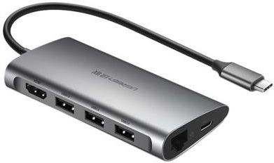 Ugreen Adapter USB 8W1 USB-C HDMI Microsd Szary  (50538)