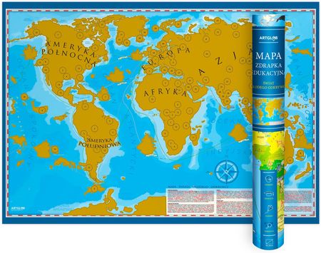 Świat Młodego Odkrywcy - mapa zdrapka edukacyjna - Księgarnie ArtTarvel: KRAKÓW - ŁÓDŹ - POZNAŃ - WARSZAWA