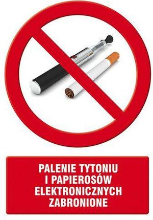 Palenie tytoniu i papierosów elektronicznych zabronione 14,8 X 21 nieświec. płyta sztywna PCV