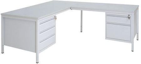 Stół biurowy narożny z dwoma kontenerami Basic, 200 x 160 cm, wersja lewa