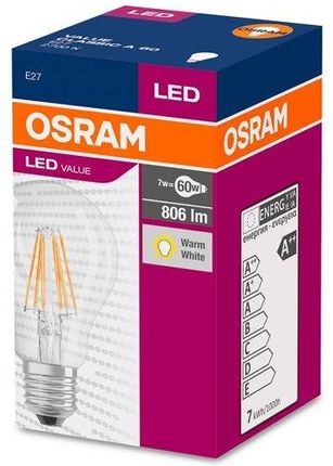 Osram 4X Led Filament E27 7W = 60W 806Lm 2700K Value (4058075819658)