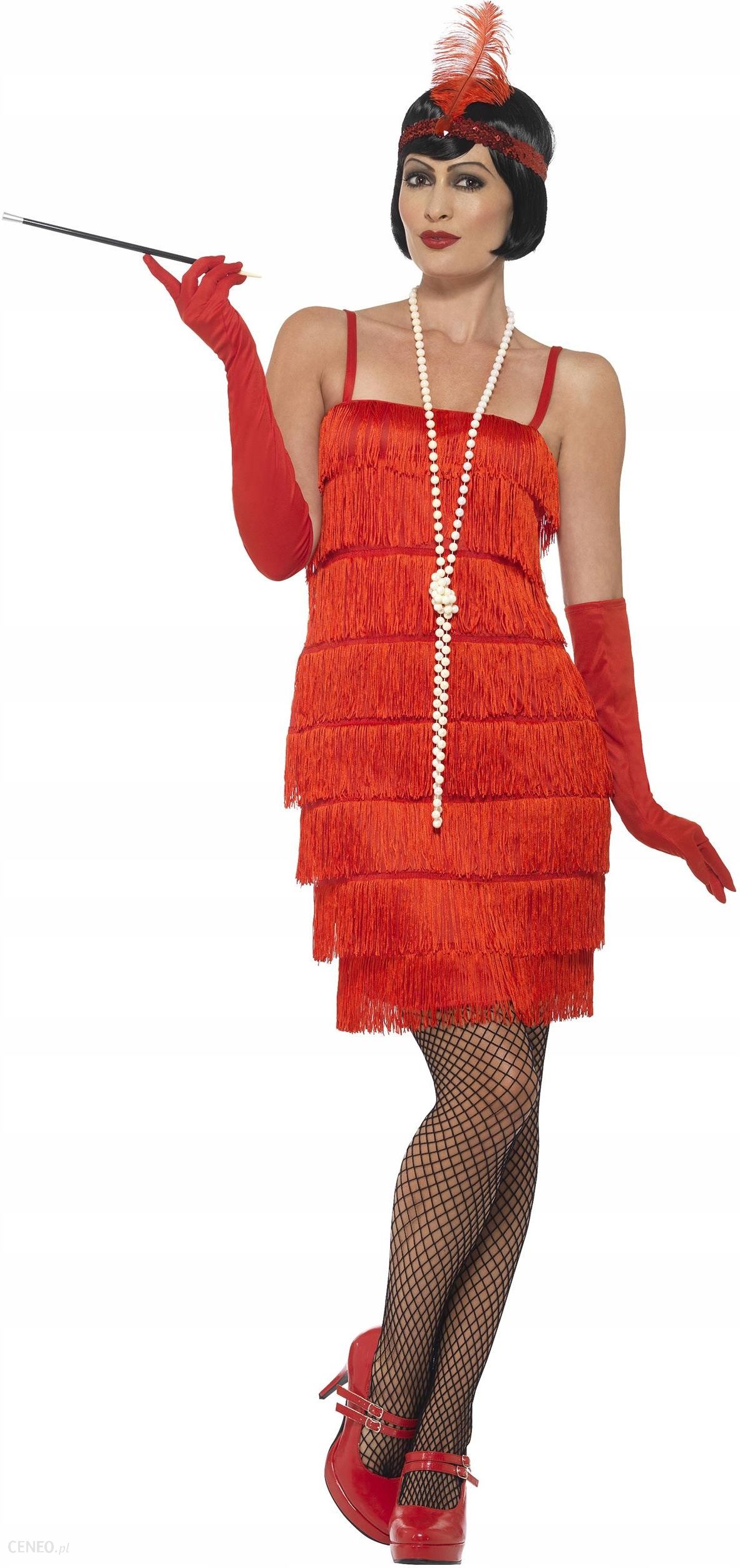 Sukienka Flapper czerwona OpaskaLata 20  - Ceny i opinie 