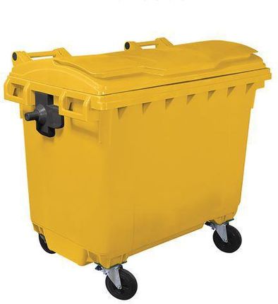 Plastikowe zewnętrzne pojemniki na odpady Manutan, pojemność 660 l - Plastikowy zewnętrzny pojemnik na odpady Manutan, pojemność 660 l, żółty