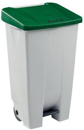 Plastikowe kosze na śmieci Manutan Handy, pojemność 120 l - Plastikowy kosz na śmieci Manutan Handy, pojemność 120 l, biały/zielony
