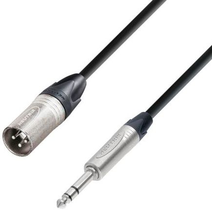 Adam Hall Cables K5 BMV 0300 - przewód mikrofonowy Neutrik XLR męskie - jack stereo 6,3 mm, 3 m