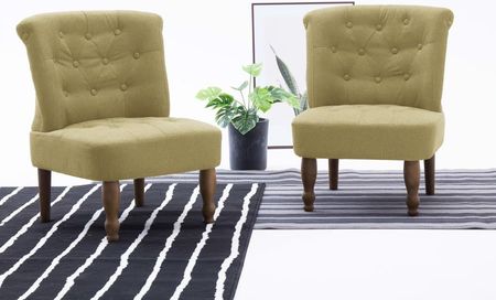 Krzesło w stylu francuskim zielone materiałowe kod V 282126 