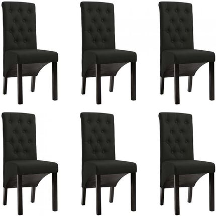 Krzesła do jadalni 6 szt czarne tapicerowane tkaniną kod V 276976 