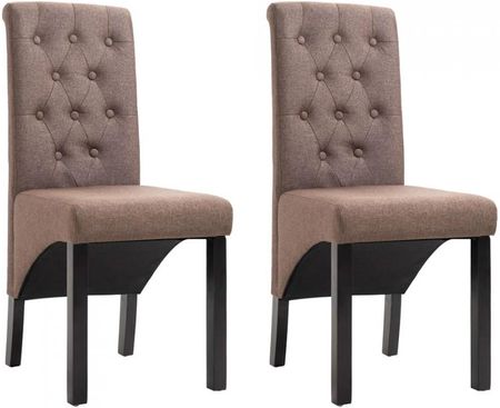 Krzesła stołowe 2 szt brązowe tapicerowane tkaniną kod V 248988 