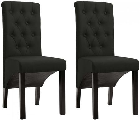 Krzesła stołowe 2 szt czarne tapicerowane tkaniną kod V 248991 