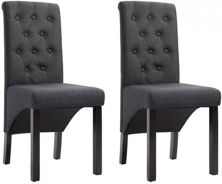 Krzesła stołowe 2 szt ciemnoszare tapicerowane tkaniną kod V 248986 