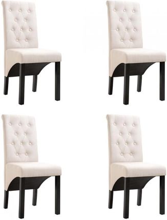Krzesła do jadalni 4 szt kremowe tapicerowane tkaniną kod V 276967 