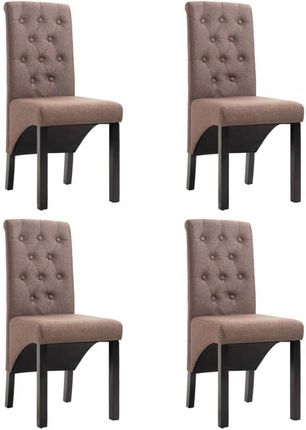 Krzesła do jadalni 4 szt brązowe tapicerowane tkaniną kod V 276969 