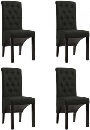 Krzesła do jadalni 4 szt czarne tapicerowane tkaniną kod V 276975 