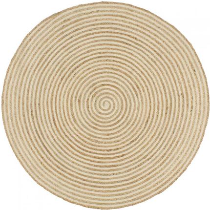 vidaXL Dywanik Ręcznie Wykonany Z Juty Spiralny Biały 150cm (V133718)