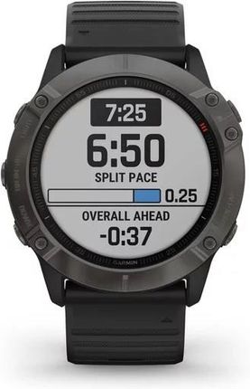 Garmin　fenix 6X Sapphire Black Garmin Fenix 6X Sapphire Carbon Gray DLC z czarnym paskiem