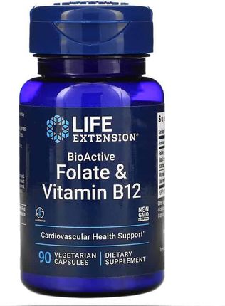 Life Extension  Bioactive Kwas Foliowy & Witamina B12 90 Vkaps