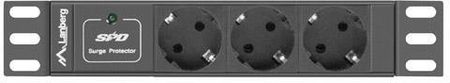 Lanberg Listwa zasilająca do szaf 10" 1U 16A PDU 3x Schuko 2m czarna (Pdu03F0200Bk)