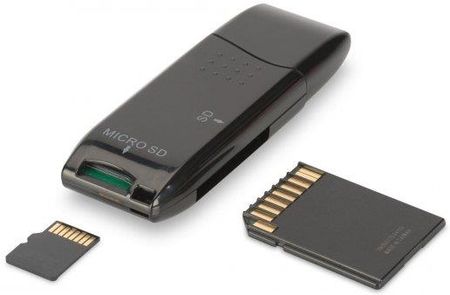 Digitus Czytnik kart 2-portowy USB 2.0 SD/Micro SD Czarny (DA703103)