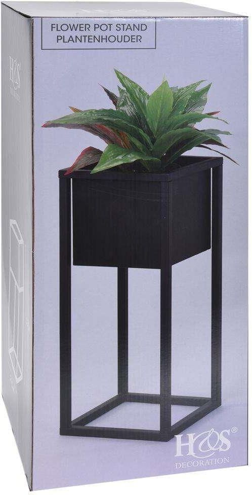 Home&Styling Donica Ze Stojakiem Metalowa Czarna 50cm - zdjęcie 3 Home&Styling Donica Ze Stojakiem Metalowa Czarna 50cm