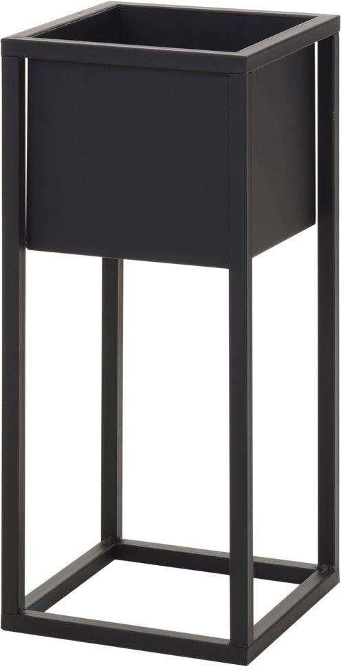 Home&Styling Donica Ze Stojakiem Metalowa Czarna 50cm - zdjęcie 4 Home&Styling Donica Ze Stojakiem Metalowa Czarna 50cm