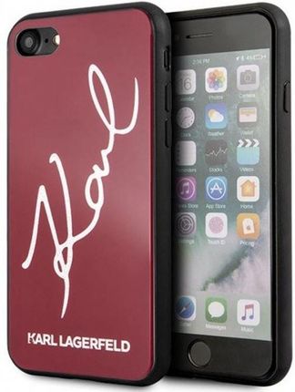 Karl Lagerfeld Apple iPhone SE 2020/8/7 hard case Signature Glitter Czerwony/Red (KLHCI8DLKSRE)