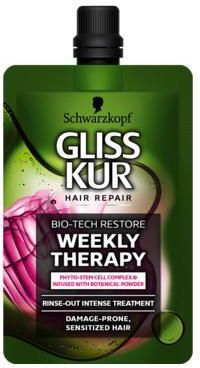 Gliss Kur Bio Tech Restore Weekly Therapy Intensywna Odżywka Do Włosów Delikatnych i Podatnych Na Zniszczenia 50 ml
