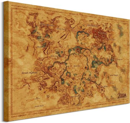 Legend Zelda Breath Of The Wild Hyrule Map Obraz Na Płótnie 60X80 Cm (Wdc100534)