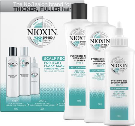 Nioxin Scalp Recovery zestaw przeciwłupieżowy szampon 200ml + odżywka 200ml + serum 100ml