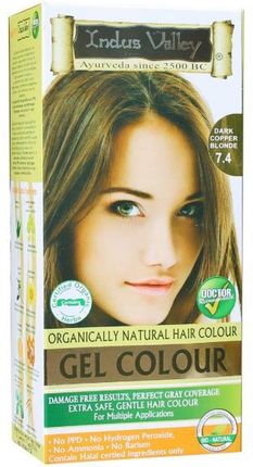 Indus Valley Gel Colour Żelowa Farba do włosów 7.4 darkcopperblonde