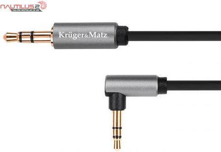 Kruger&Matz Basic kabel jack 3.5 wtyk stereo - 3.5 wtyk kątowy stereo 1m KM1232