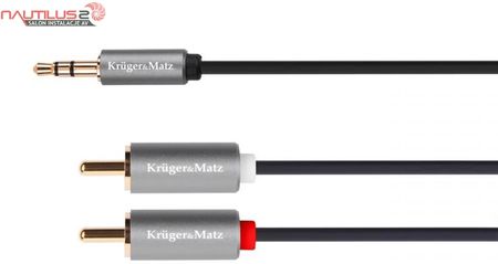 Kruger&Matz Kabel wtyk jack 3.5 2RCA stereo 3m KM1215
