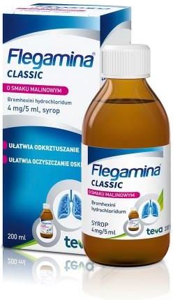 FLEGAMINA Classic o smaku malinowym 4mg/5ml, 200ml