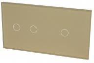 Touchme Szklany Panel Dotykowy Podwójny Złoty 3Sekcyjny Tm702701G 