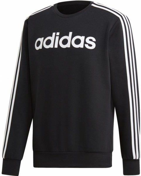 Bluza męska adidas Essentials 3S Crew FL czarna DQ3084