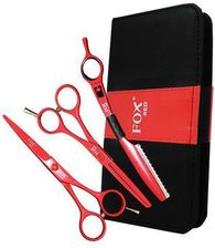 Zdjęcie fox Color Red nożyczki + degażówki + nóż chiński kolor czerwony - Brwinów