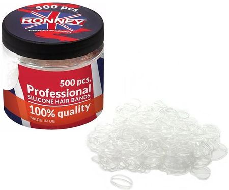 Ronney silikonowe gumki do włosów transparentne 500szt