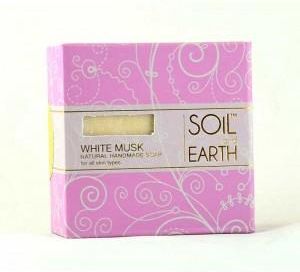 Naturalne Mydło Białe Piżmo (White Musk), 100g, Soil & Earth - relaksujące i odmładzające