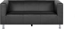Beliani Nowoczesna minimalistyczna 3-osobowa czarna sofa ekoskóra Floro - zdjęcie 1
