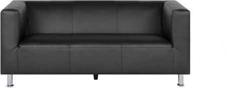 Beliani Nowoczesna minimalistyczna 3-osobowa czarna sofa ekoskóra Floro