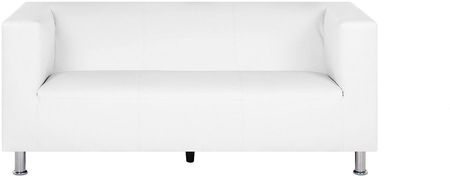 Beliani Nowoczesna minimalistyczna 3-osobowa biała sofa ekoskóra Floro
