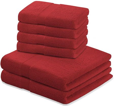 Komplet Ręczników Marina 2 70X140+4 50X100 Ciemny Czerwony