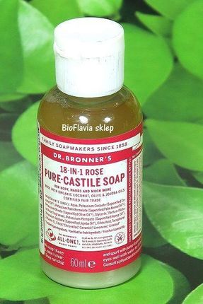 Dr. Bronner's Organiczne mydło kastylijskie w płynie 18w1 RÓŻANE -  60 ml