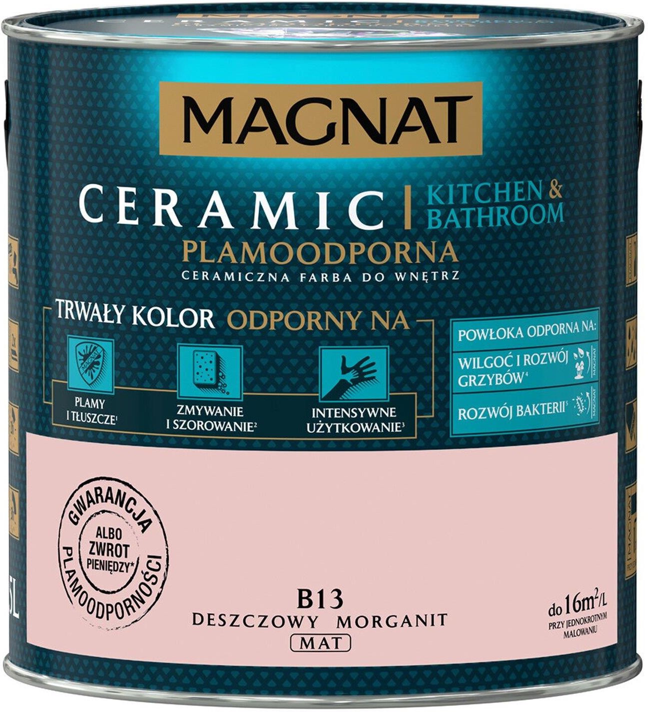 Farba Magnat Ceramic Kuchnia, Łazienka B13 deszczowy 2,5L Opinie i ceny na Ceneo.pl