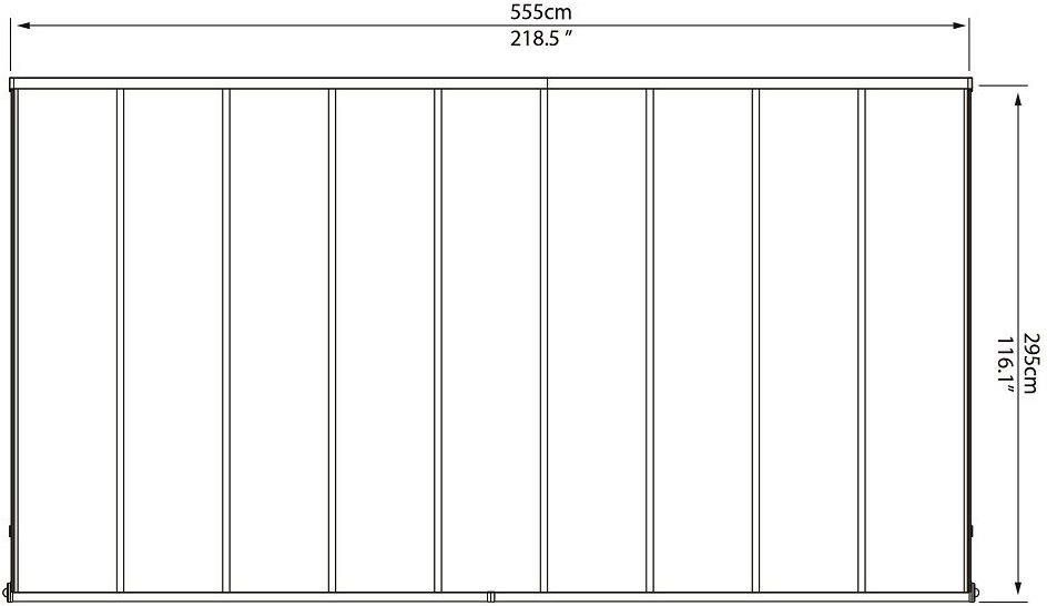 Palram Aluminiowe Zadaszenie Tarasu Sierra 3x5,46m Brązowe (Pal705331)