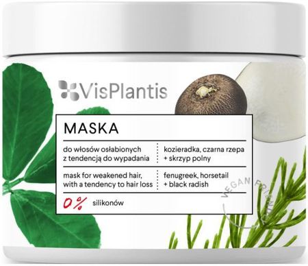 Vis Plantis Vegan Friendly Maska Do Włosów Osłabionych I Wypadających Kozieradka Skrzyp I Rzepa 400ml